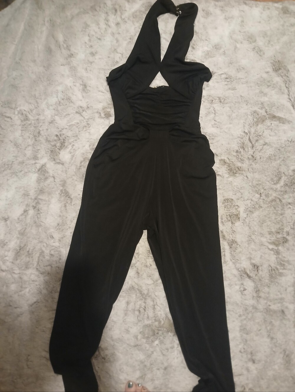 Guess Black Halter-Style Jumpsuit